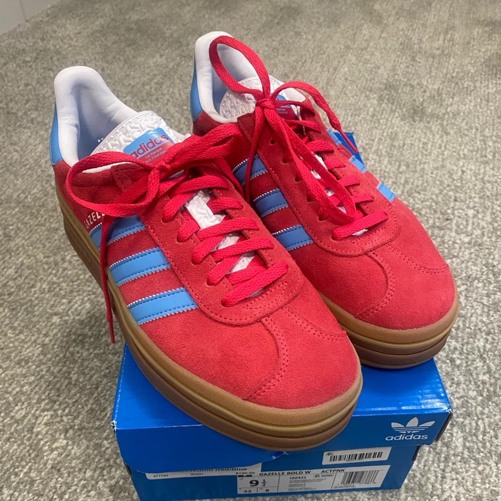 Adidas Gazelle Bold Red Blue 9.5